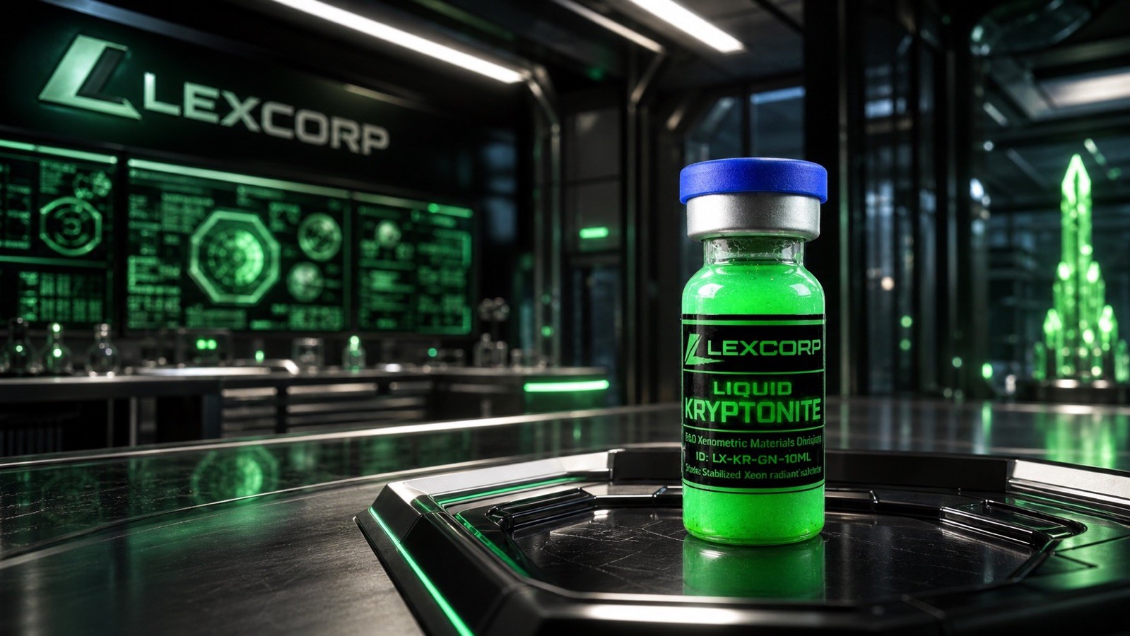 Glowing Liquid Kryptonite 10ml Prop vial by  LexCorp