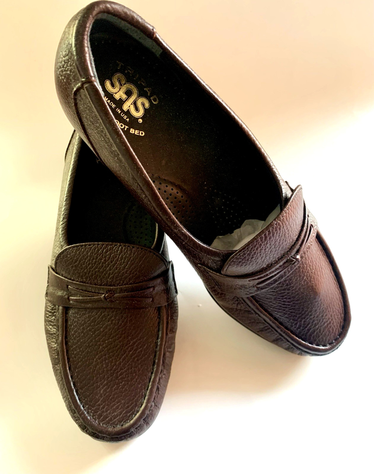 New SAS Easier 7.5 Wide Antique Wine Slip-On Leather Loafer Comfort Dress Womens
