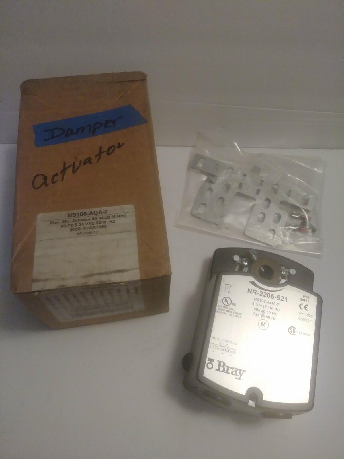 NOS BRAY M9106-AGA-7 Elec.actuator 53 In-LB(6nm)60-72 S 24 VAC50/60HZ