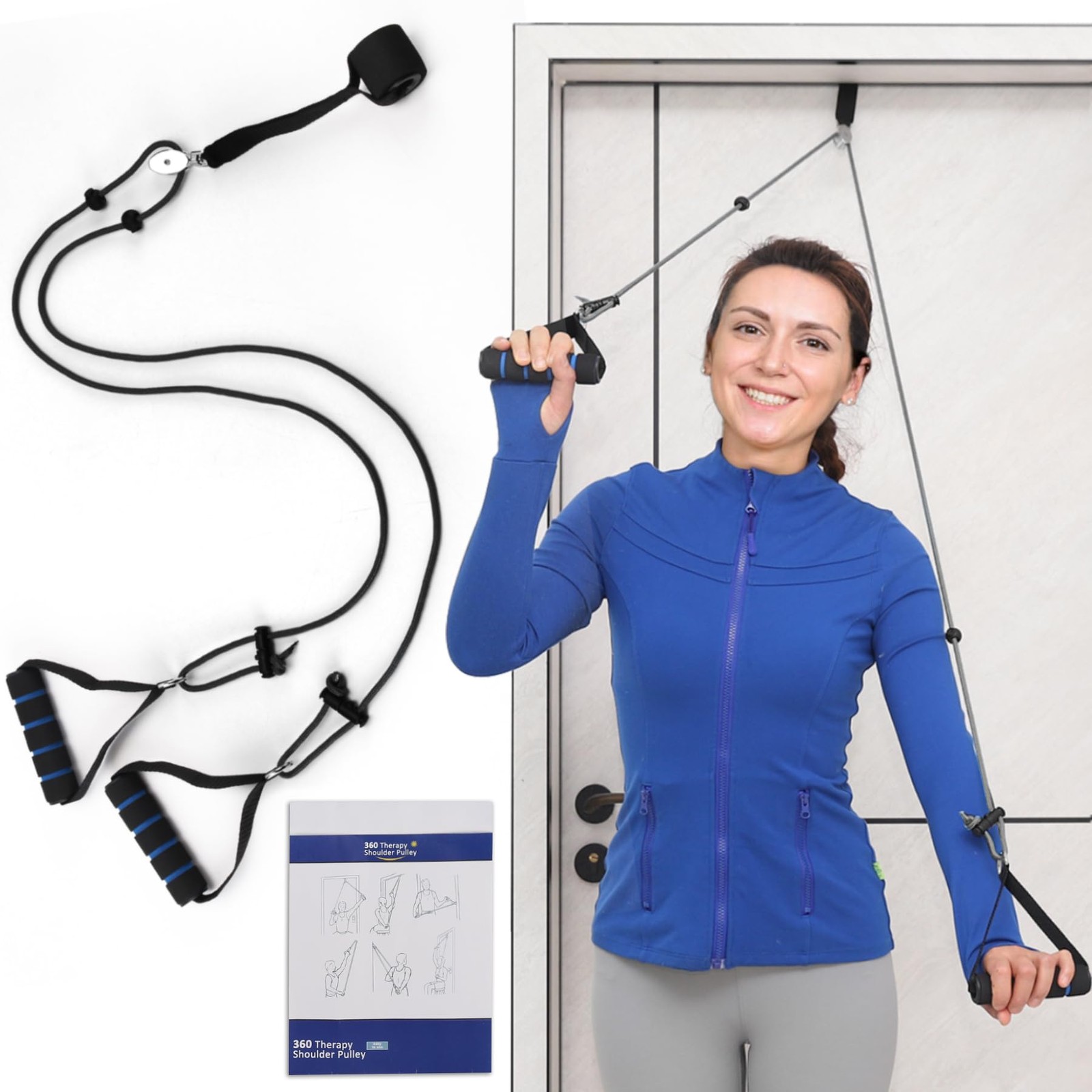 Shoulder Pulley Over The Door Physical Therapy System, Exercise Black