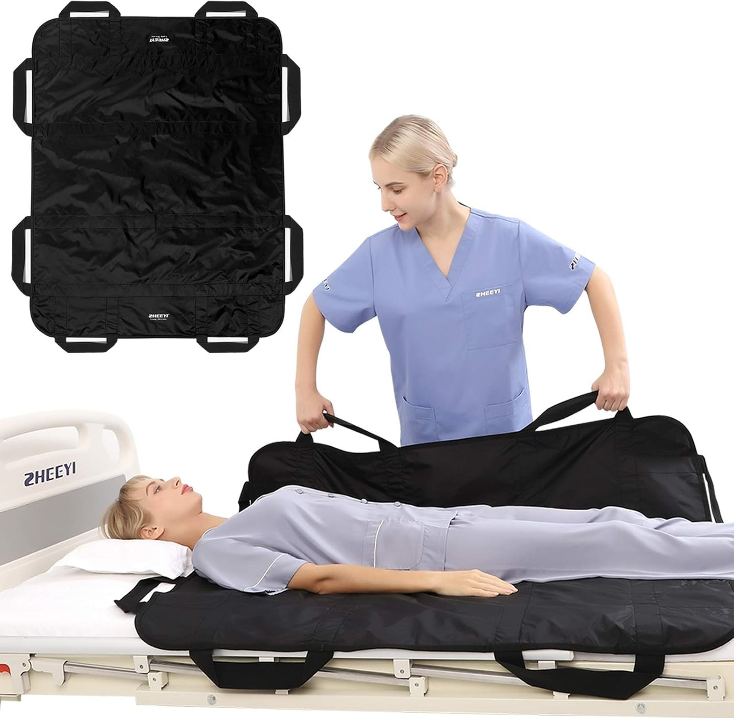 Machine-Washable Patient Positioning Blanket - 48" x 40" for Elderly Assistance