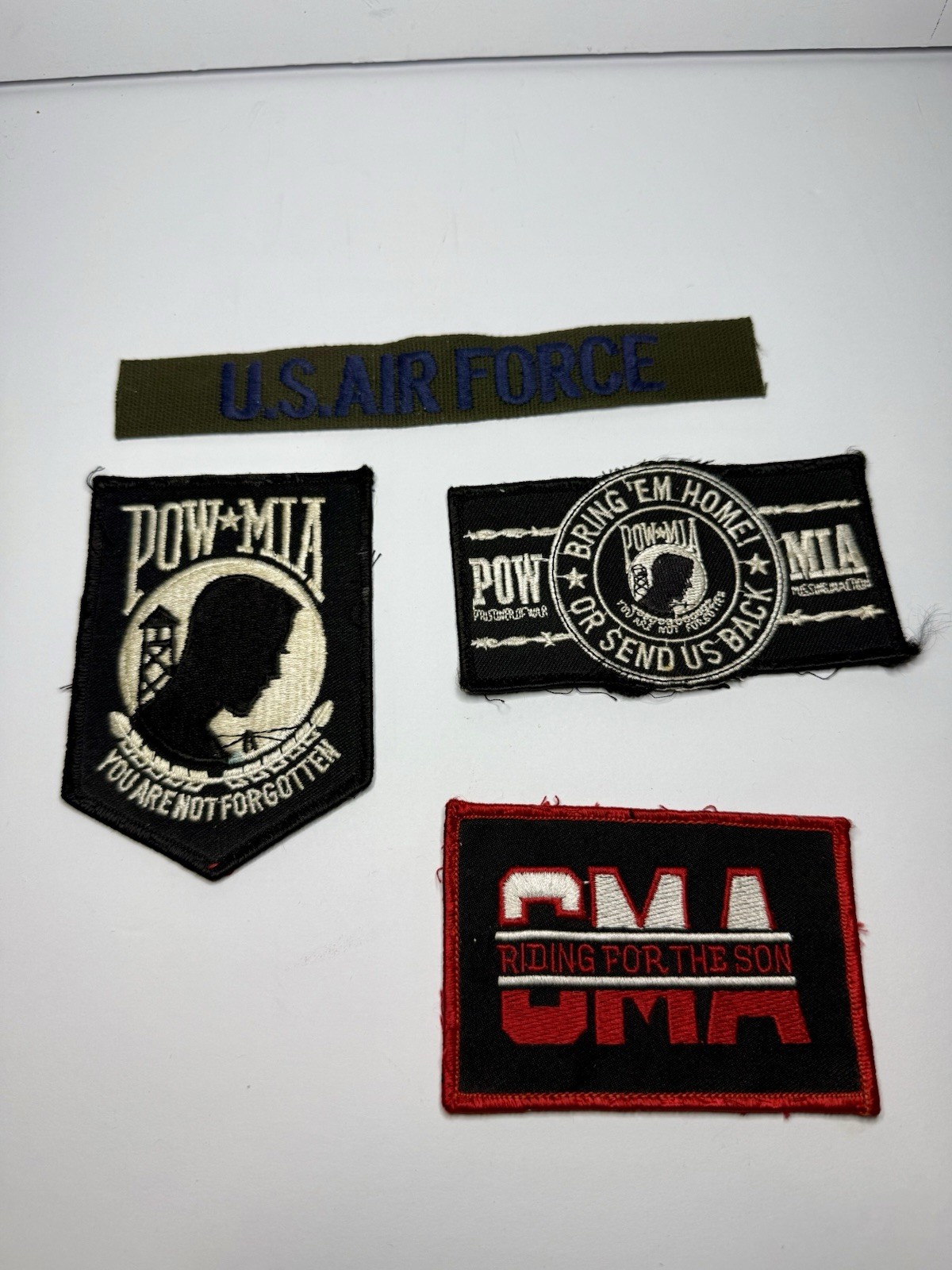 Vintage POW MIA Not Forgotten / Biker CMA Sew-on Jacket Vest Patches Lot Of 4