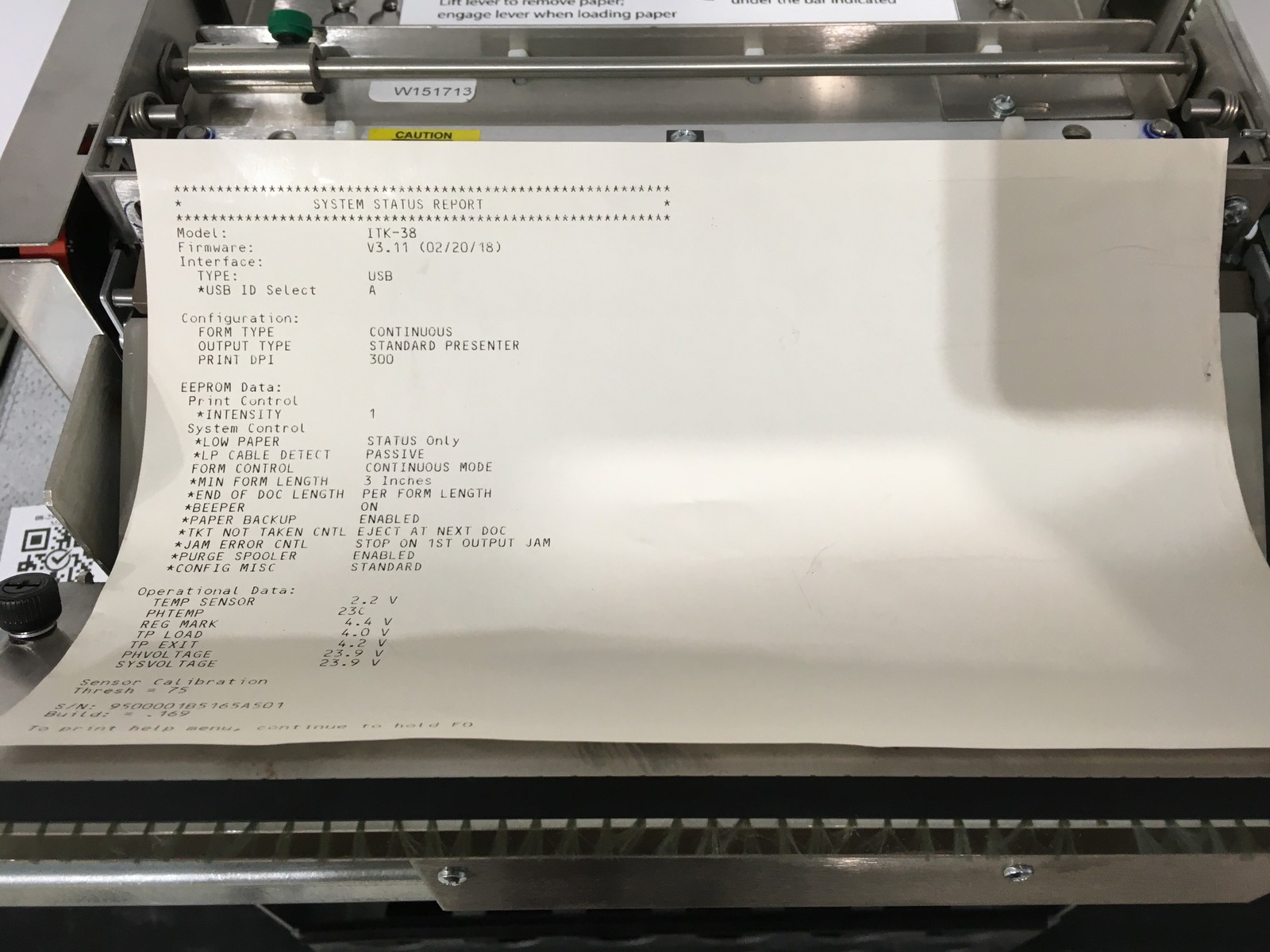 Practical Automation Inc Model ITK-38-LC Part C15-1158-1 Thermal Printer TESTED