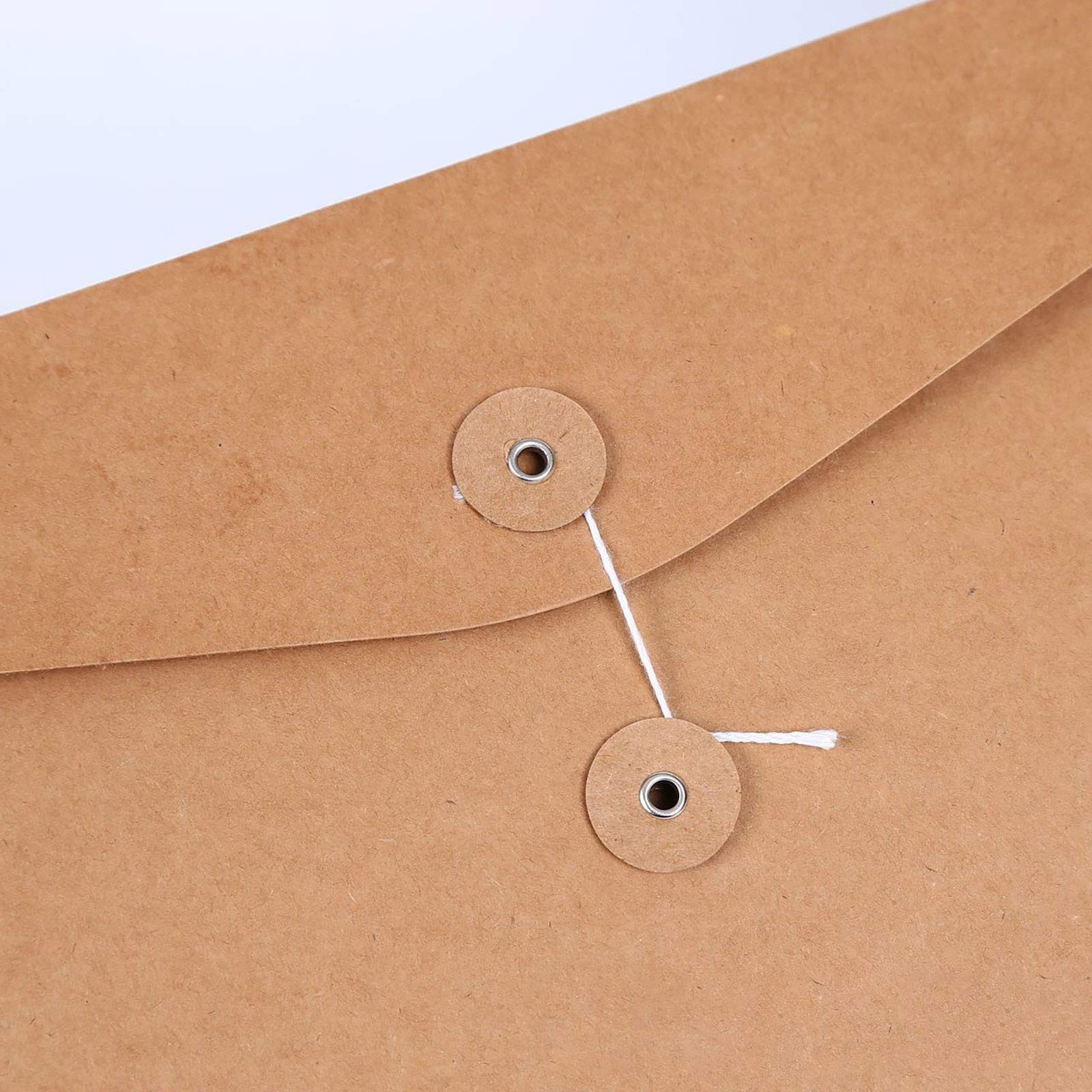 VANRA Kraft String Envelope File Folder Project Pack of 5, Brown