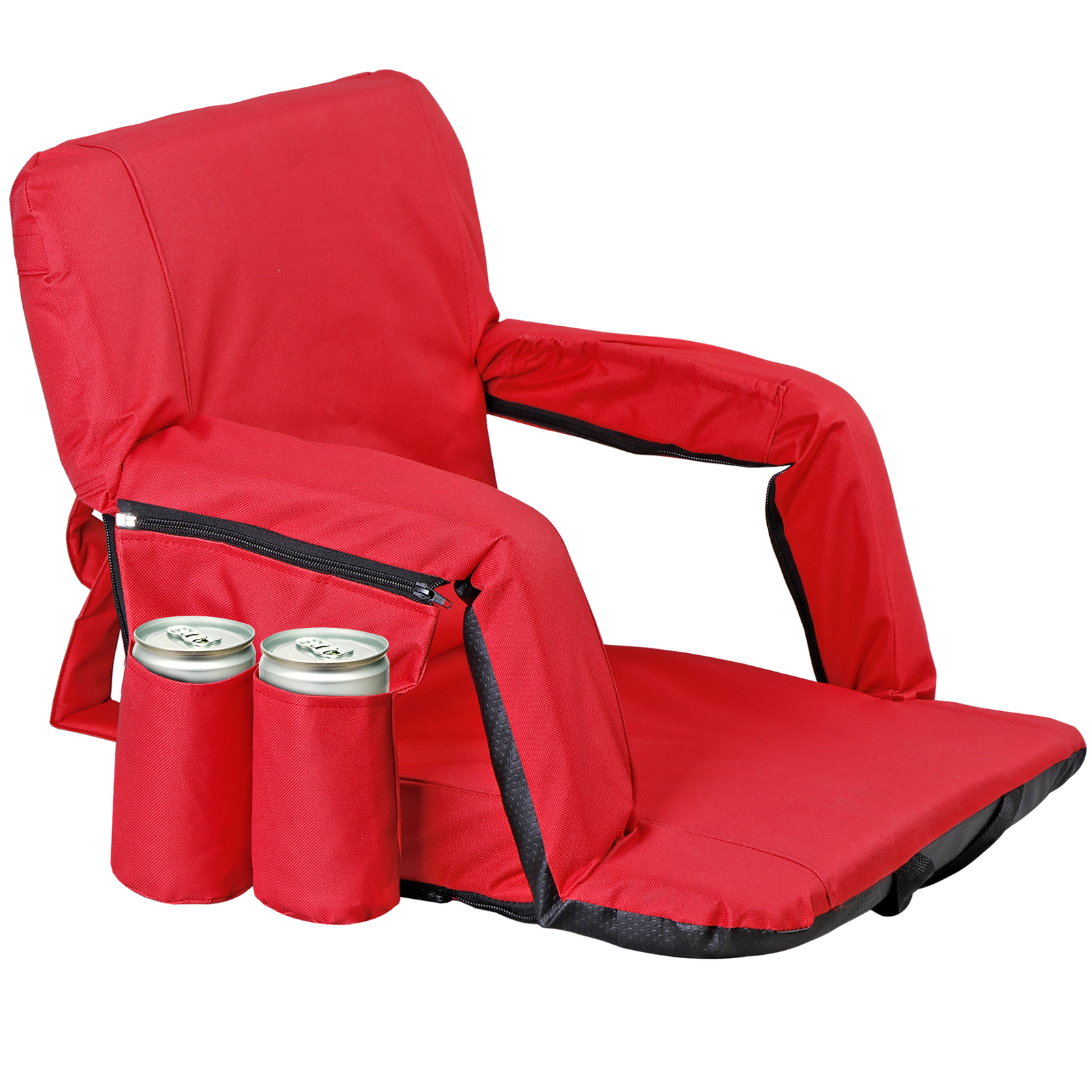 2 Pack 25" Extra Wide Stadium Seats for Bleachers w/Backrest 600D Waterproof Red