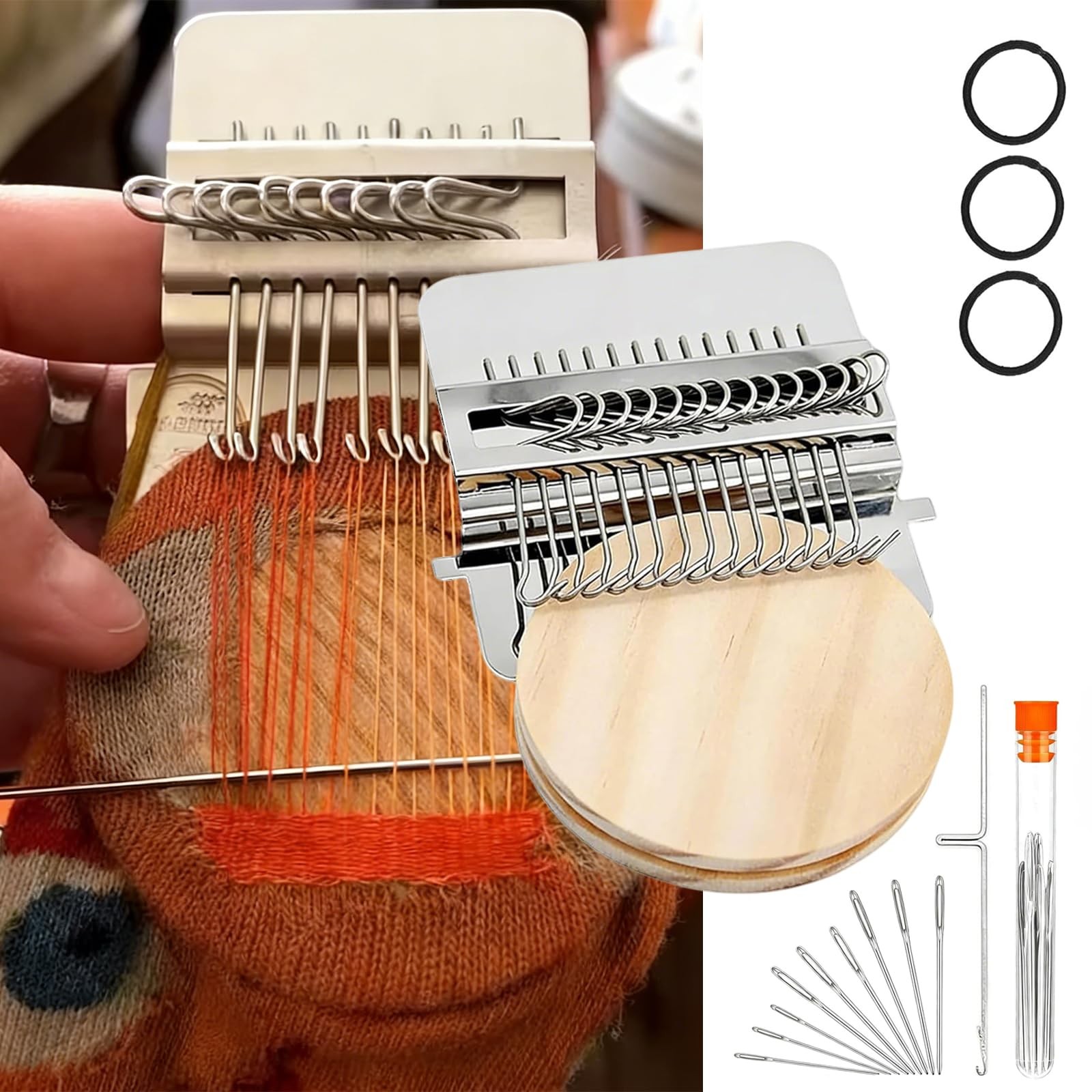 Patchmaker 2.0 Kit, Mini Loom for Beginners, Portable Patch Darning Kit, Patc...