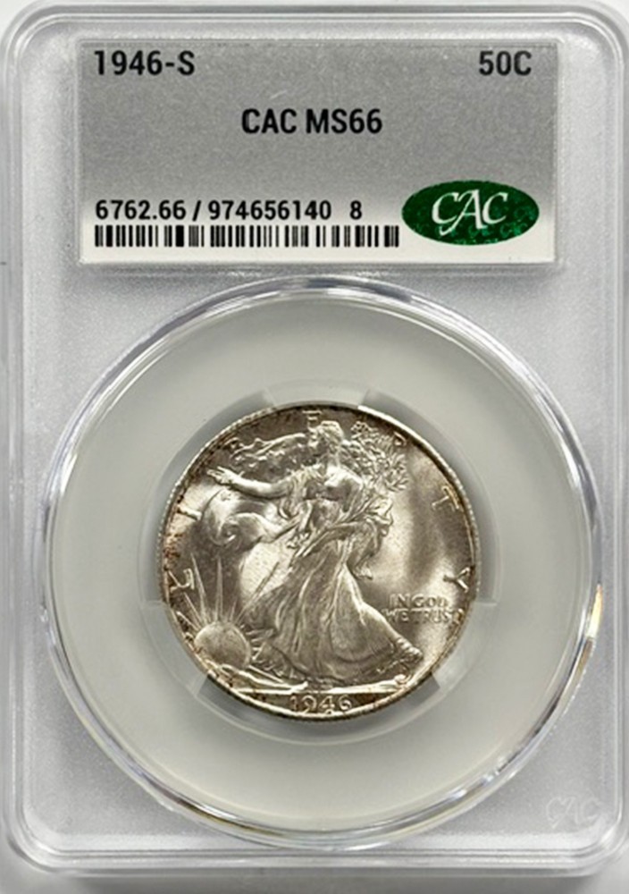 1946-S 50C CAC MS66
