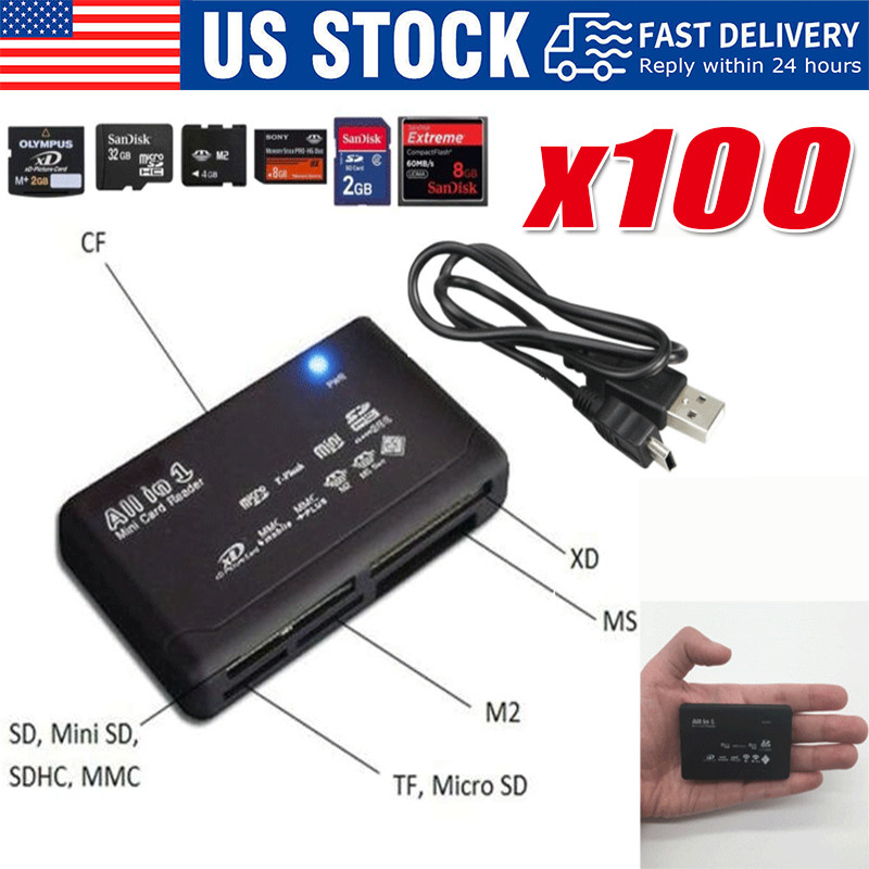 Memory Card Reader Mini 26-IN-1 USB 2.0 High Speed For CF xD SD MS SDHC Lot