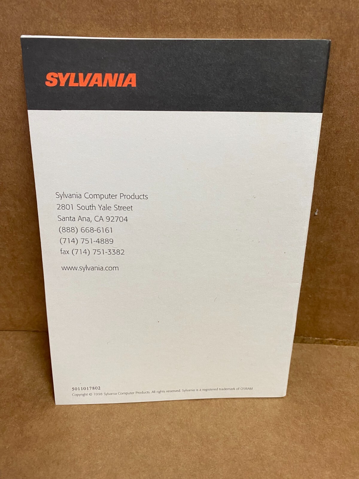 MANUAL ONLY FOR VTG SYLVANIA COMPUTER MONITOR MODEL F72 REFERENCE GUIDE ONLY