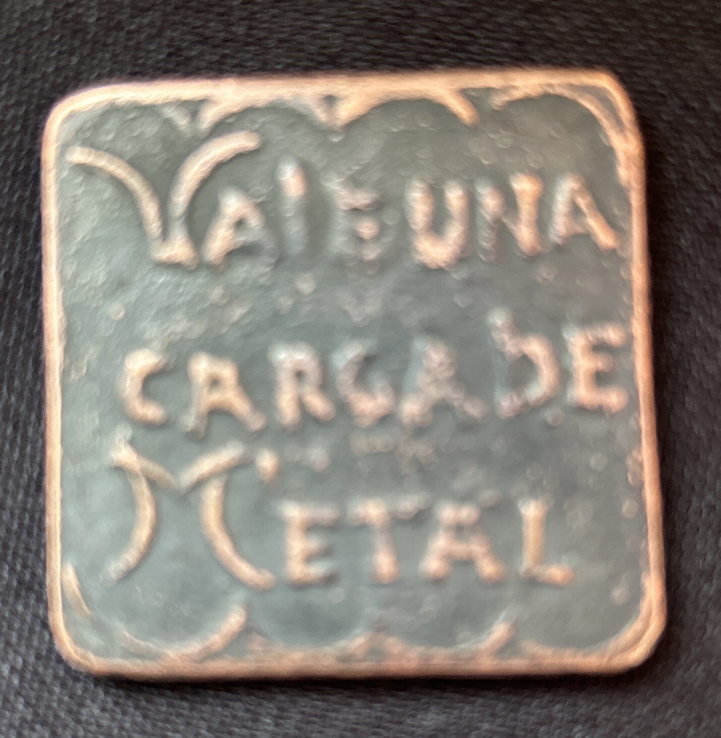 1874 Vale Por Una Carga De Metal