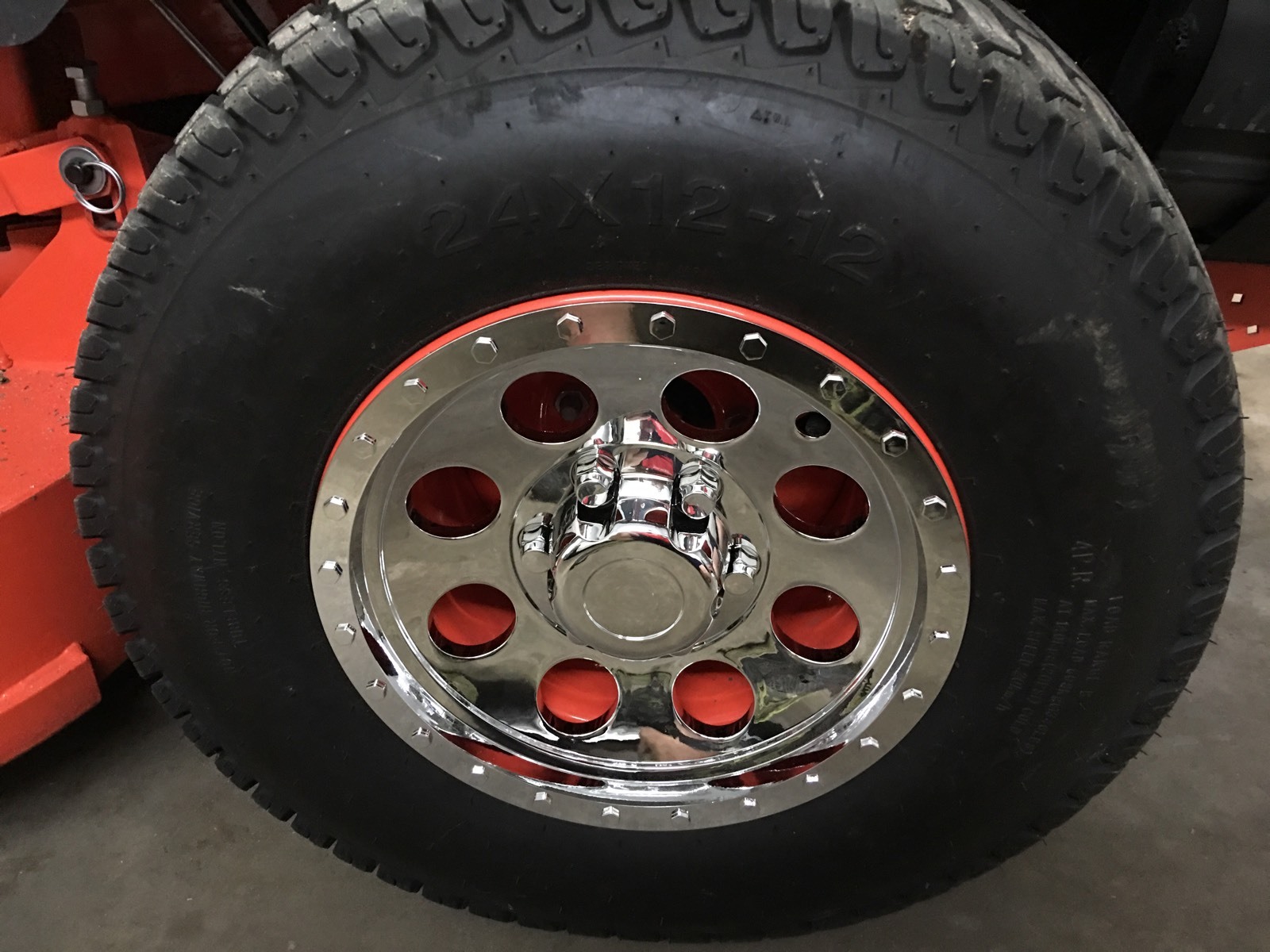 (2) 12" + (4) 6" Chrome Mower Wheel Hub Cap Rim Covers SHARP!! Phoenix USA