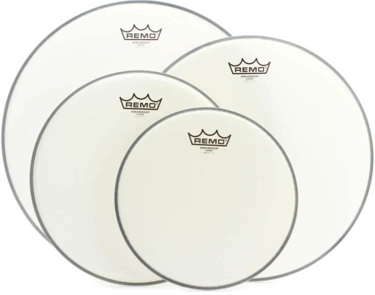 Remo Ambassador 4-pc Tom Pack - 10"/12"/14"/16" - Coated