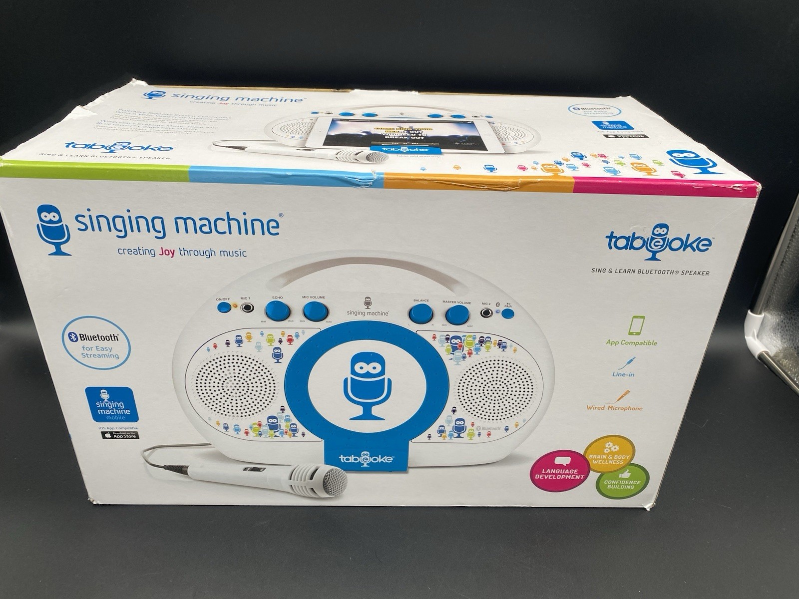 Tabeoke Singing Machine - New - White Portable Karaoke System