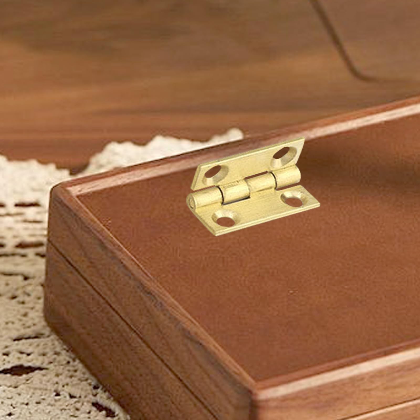 Mini Solid Brass Hinges Cabinet Drawer Butt Hinges for Jewelry Chest Wood Box...