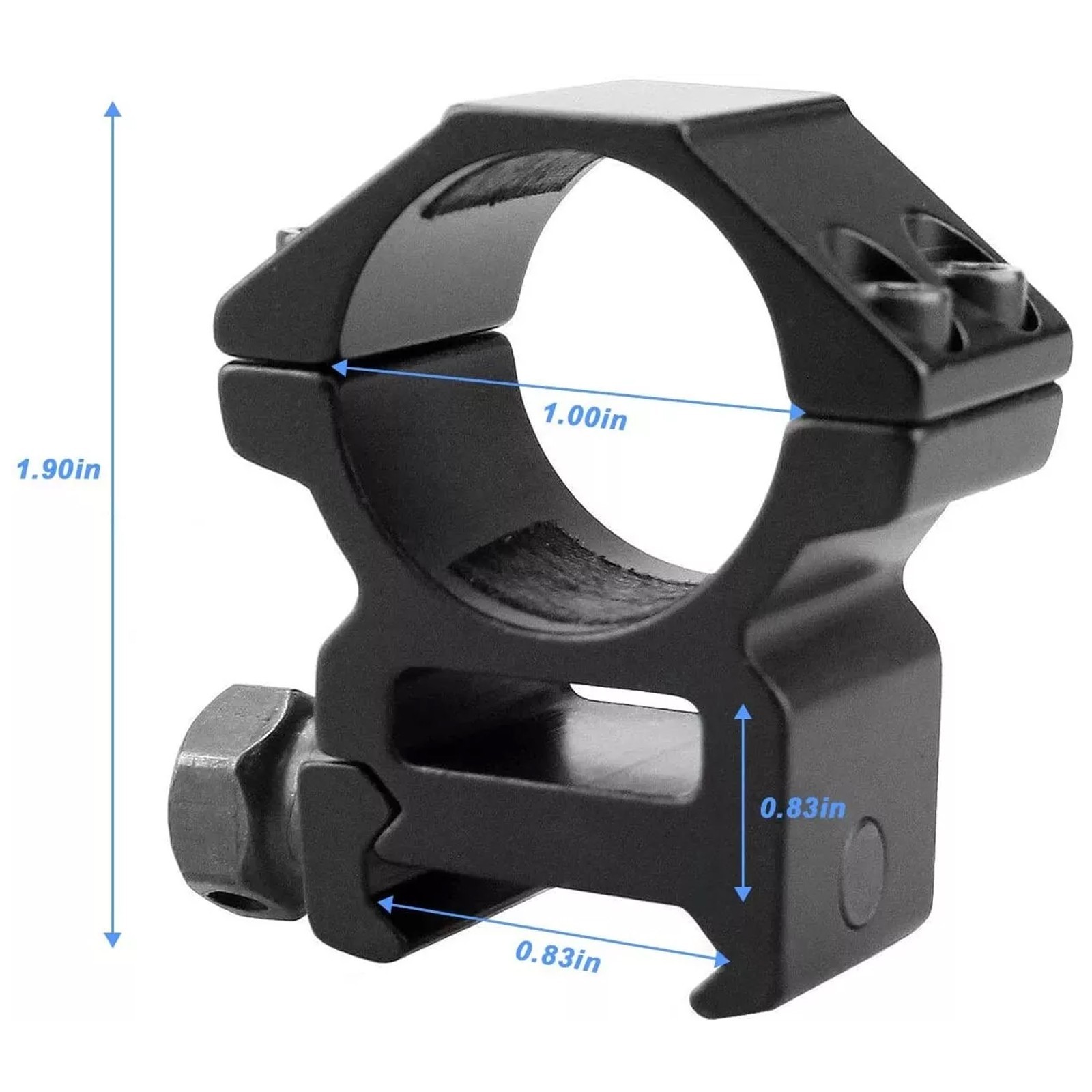 2Pcs 1'' High Profile Scope Rings for Picatinny Weaver Mount Riser Rifle Hunting