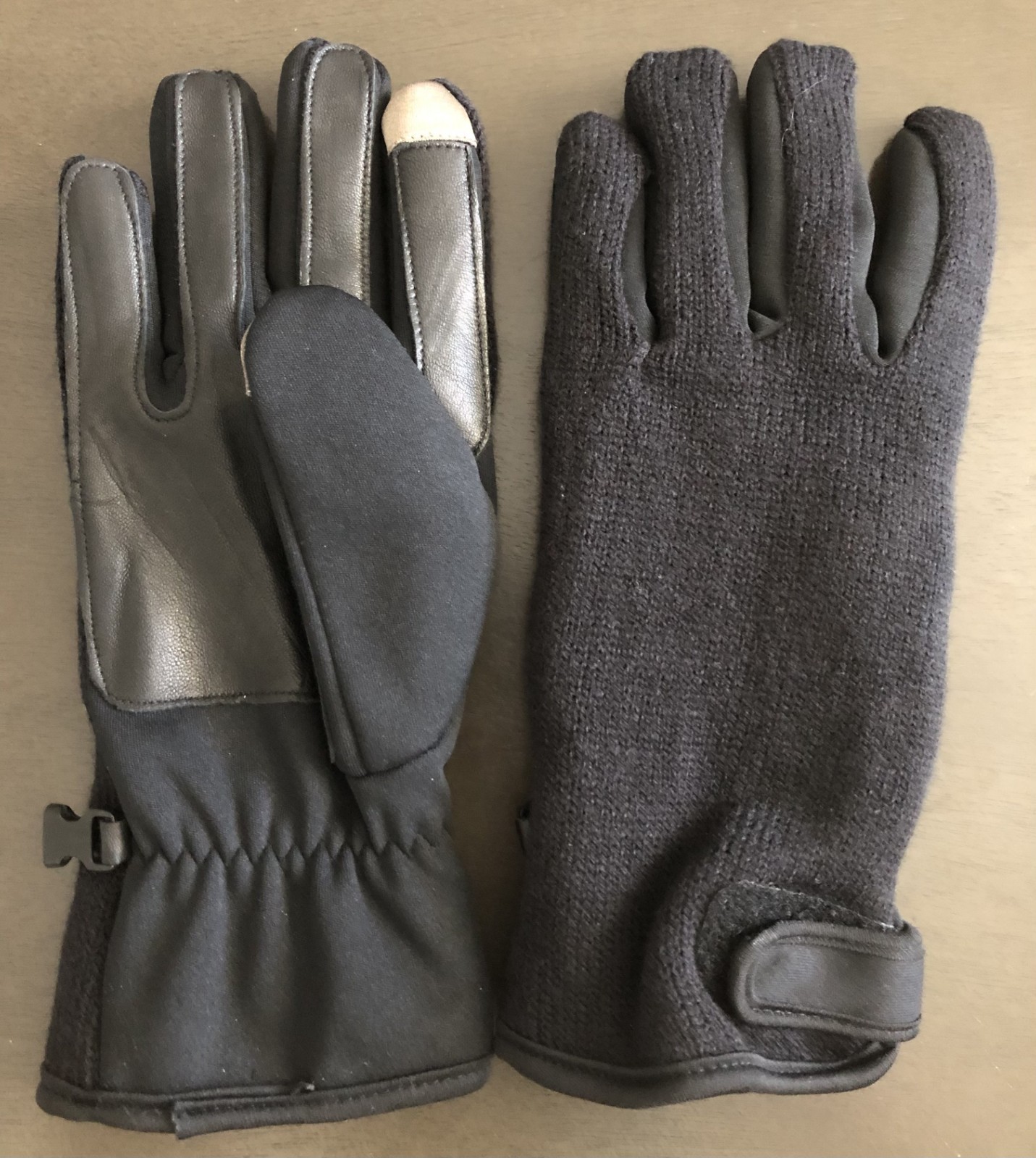 Apt 9 Gloves Size Medium/Large Color Black Palm / Thumb Front Leather Finger