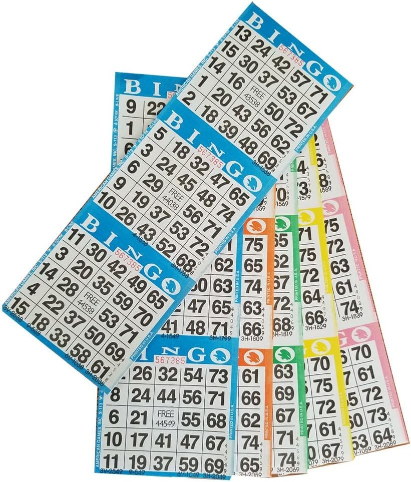 Bingo Paper 12.28 x 4.29 x 1.89 inches, Blue, Green, Orange, Pink, Yellow