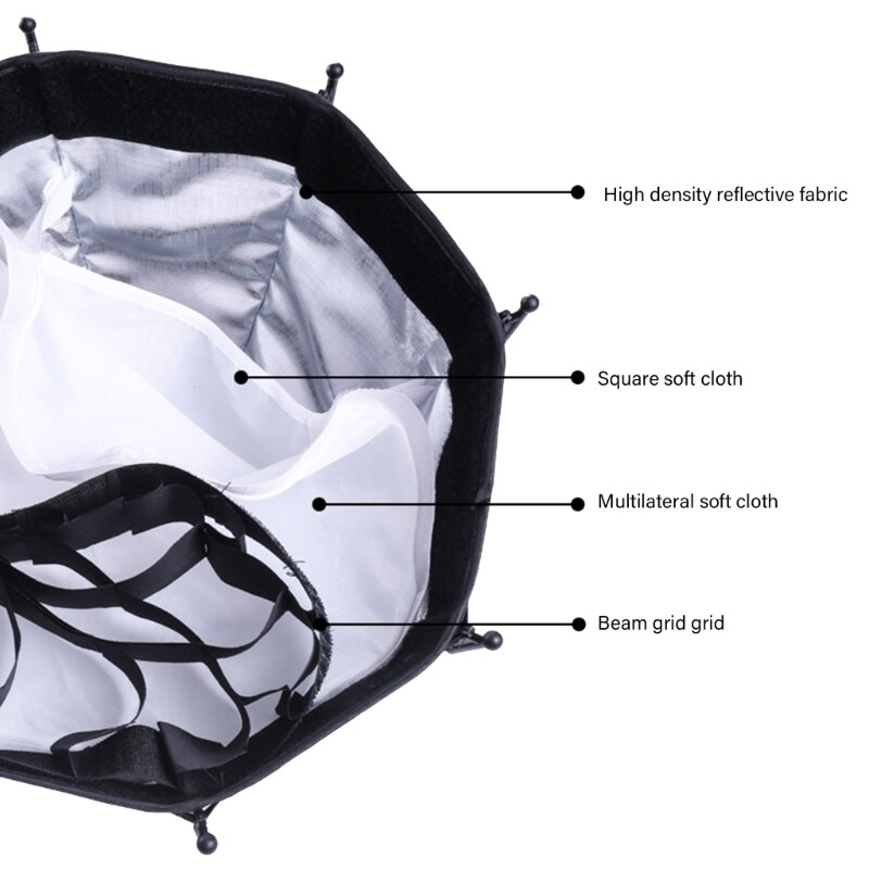 Multifunction 290mm Octagonal Softbox with LED Lighting for Small Item
