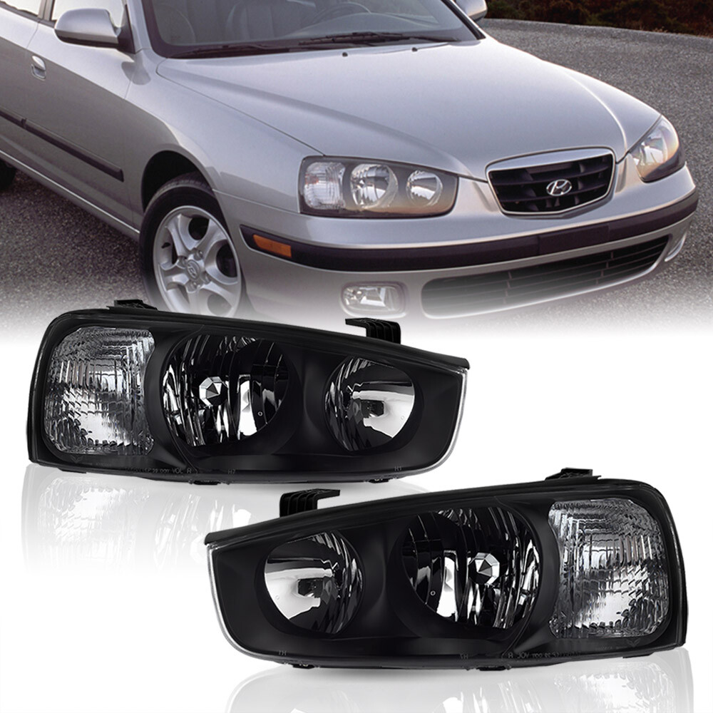 For 2001-2003 Hyundai Elantra Replacement Headlights Headlamps Pair Left+Right