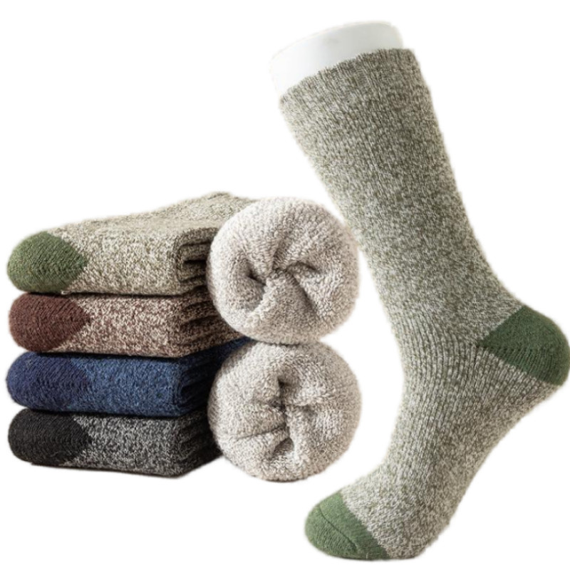 5 Pairs Mens Wool Crew Socks Sport Insulated Winter Thermal Heavy Duty Boot Work