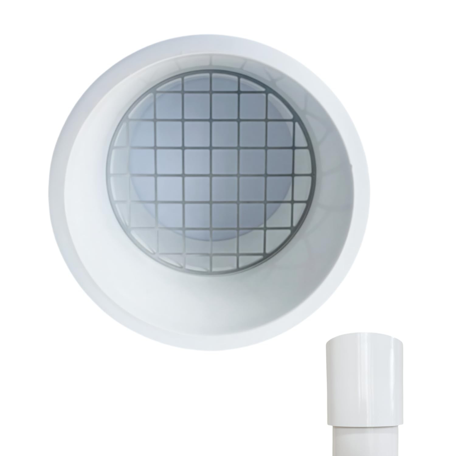2" PVC Vent Cap with Stainless Fits Standard Pipe, 0 Degrees