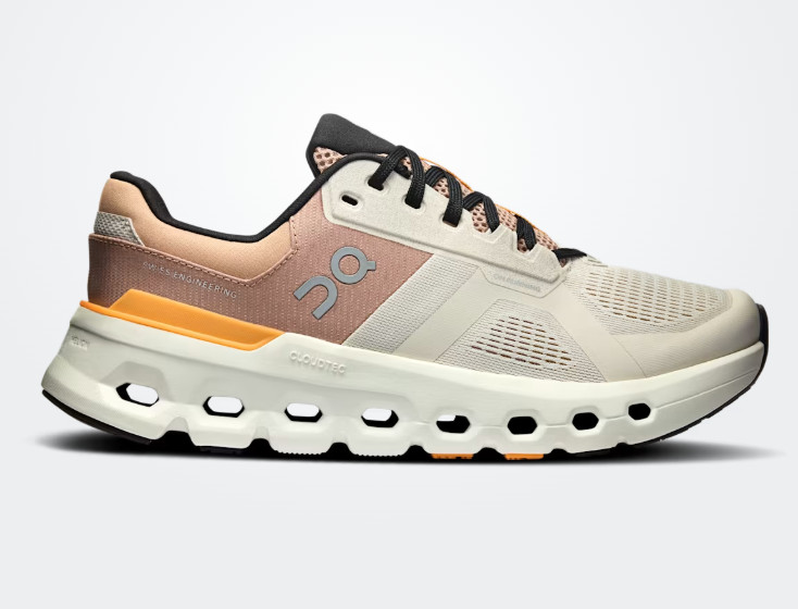 Women's On Cloudrunner 2, Pearl/Tangerine, 6.5-9 B Medium US Walking Running
