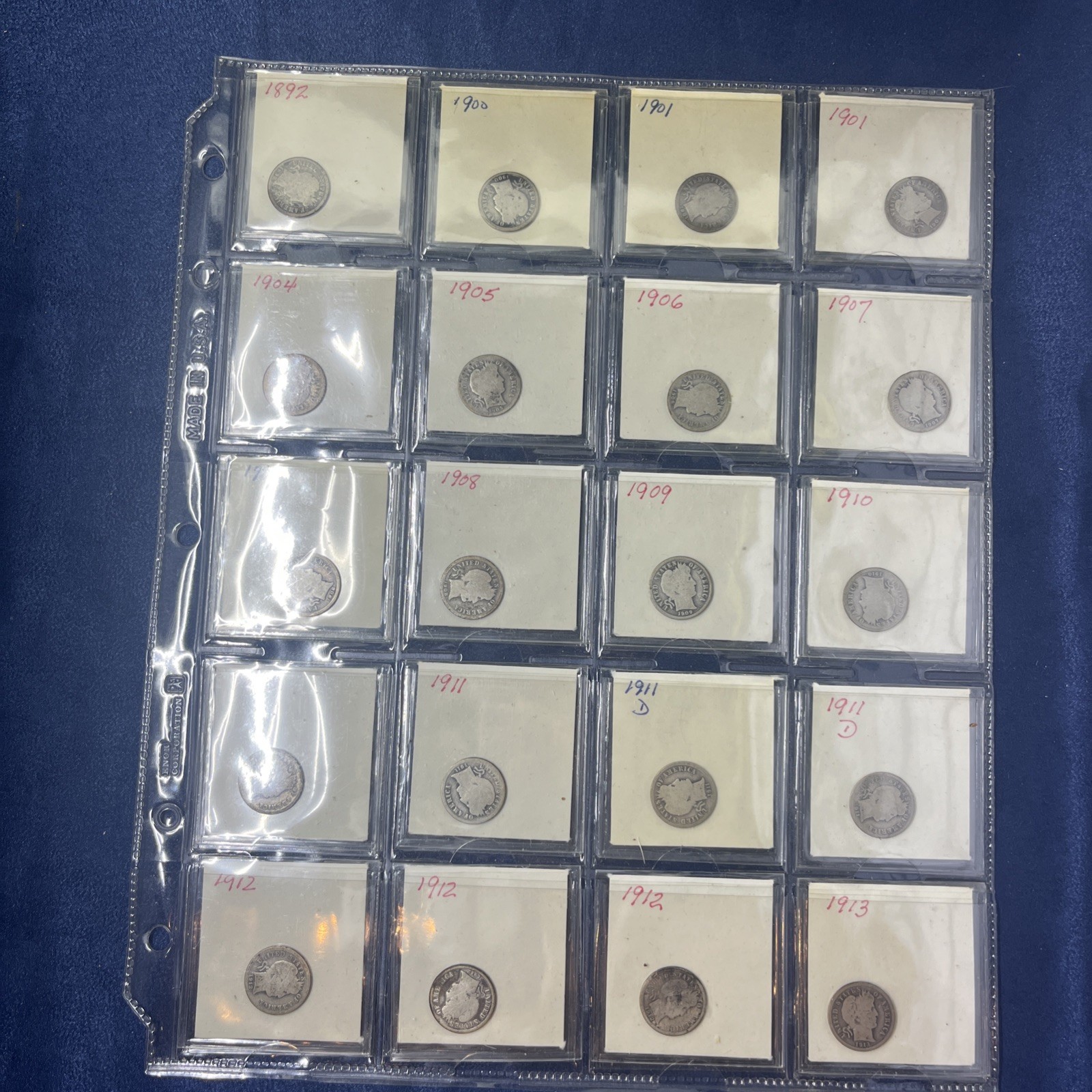 20 Barber Dime Collection -LOT F 107