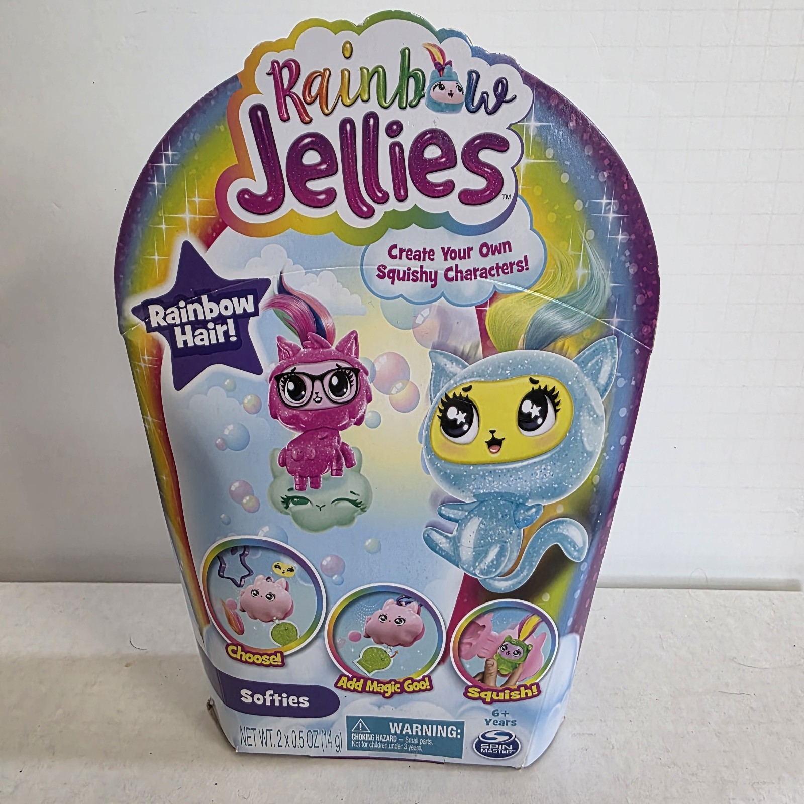 Rainbow Jellies Softies Kit Create Your Own Squishy Characters Spin Master NIB