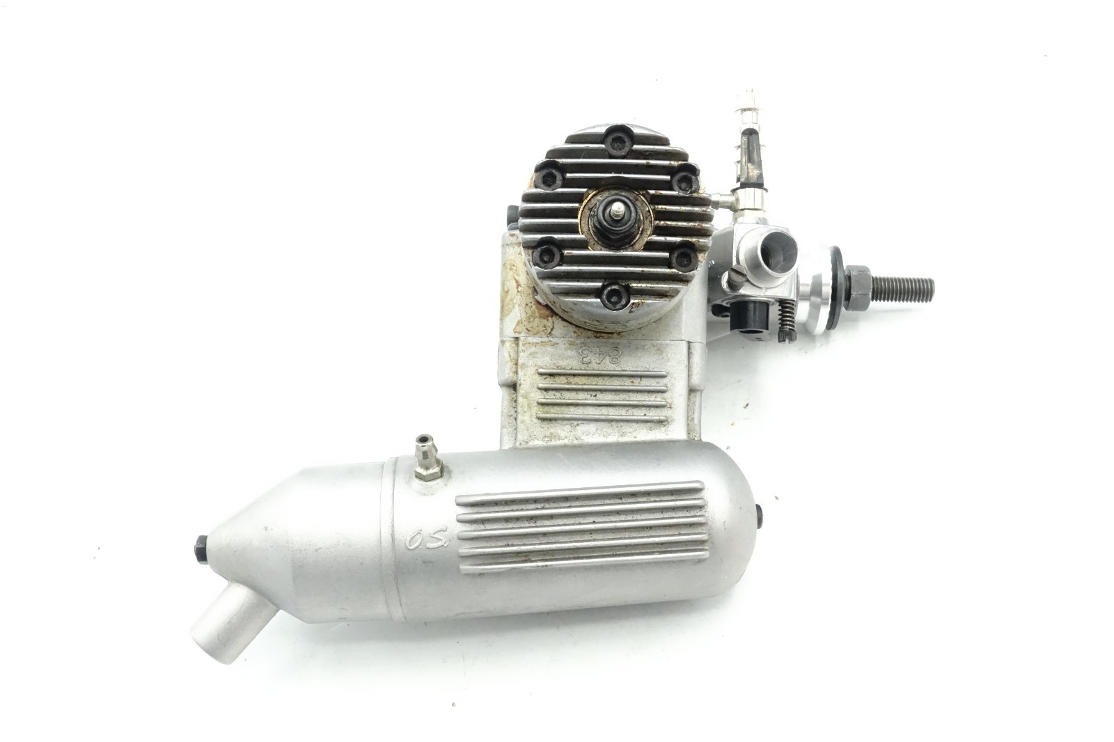 Vintage O.S Max FP 40 RC Airplane Engine with Muffler Has Compresion