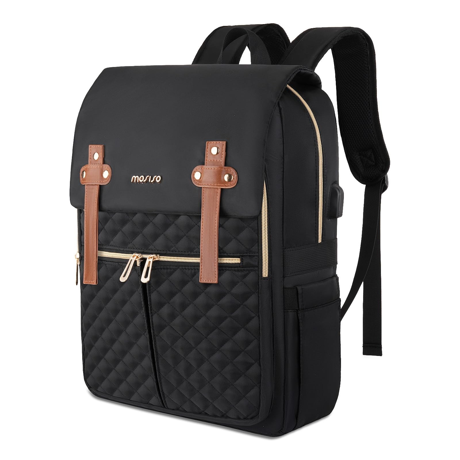 MOSISO 15-15.6 inch Laptop Backpack, 16.54 x 12.6 x 5.12 inches, Black
