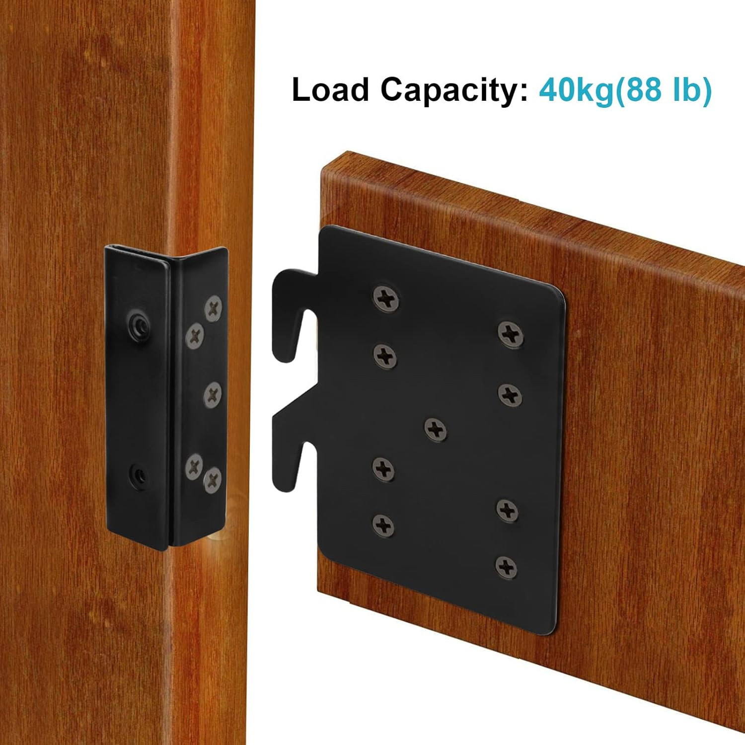 GBGS 4 Sets Bed Frame Bed Post Double Hook Slot Bracket, Cold Rolled Steel 5