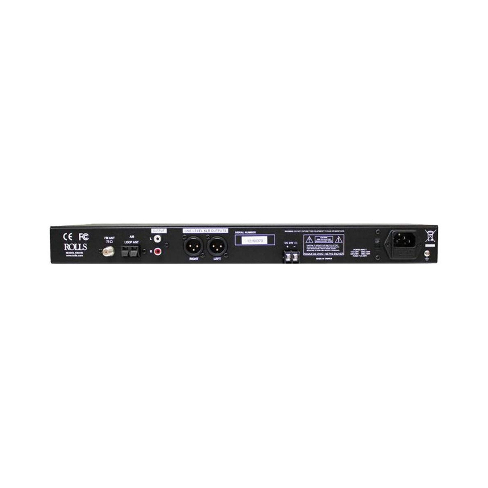 ROLLS Quartz PLL Synthesized AM/FM Tuner, Black, 19” x 1.75” x 7R