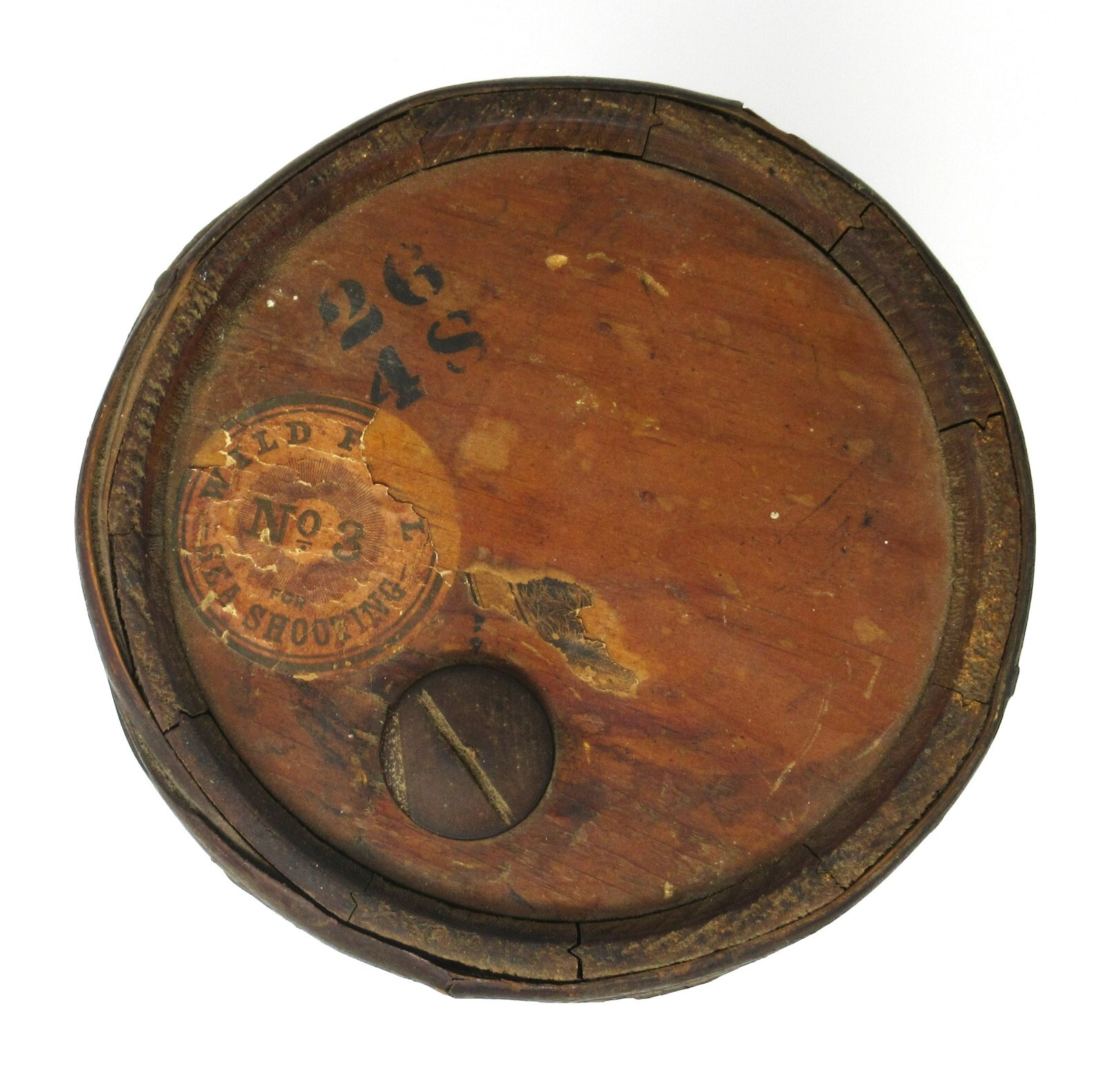 Scarce Oriental Powder Mills Wood Gun Powder Keg Wild Fowl Sea Shooting Powder