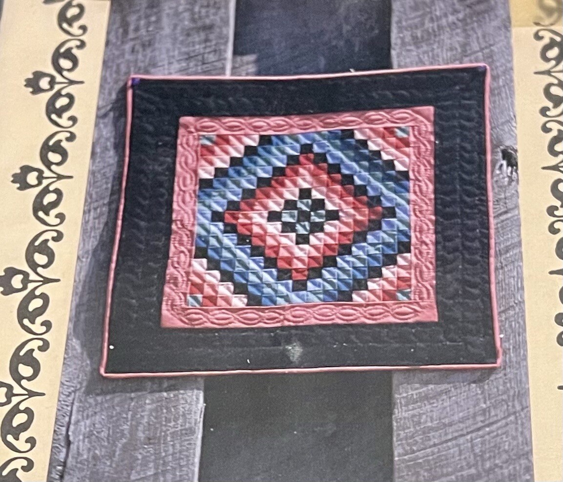 SUNSHINE & SHADOWS Miniature Wall Quilt Pattern + STENCIL INCLUDED 18” Square