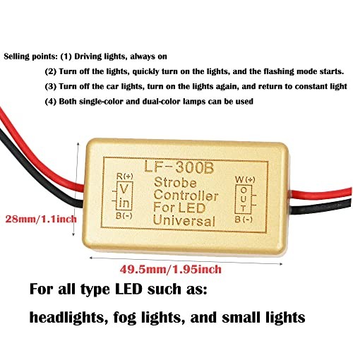 2 Pcs LF-300B Flash Strobe Controller Box Continuous Flashing Module 9005 9006