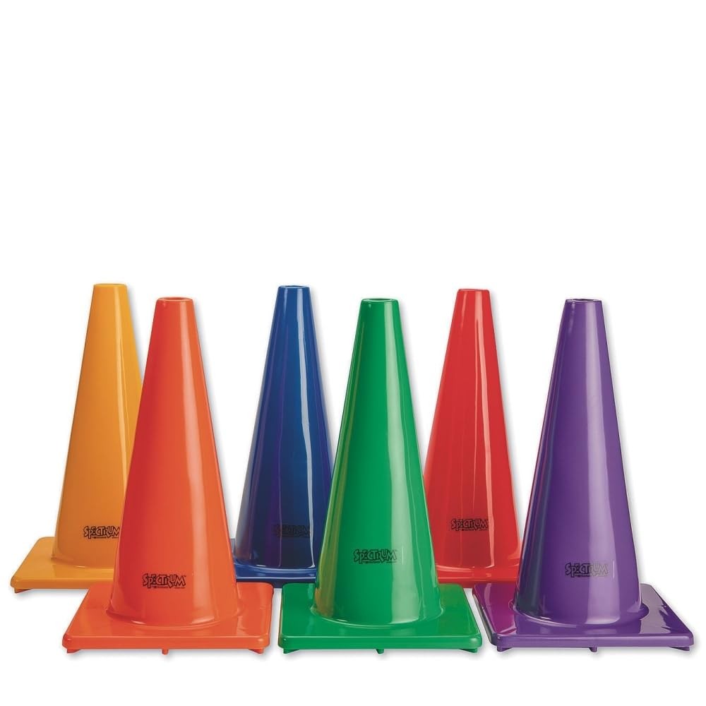 S&S Worldwide 18" Heavy Duty Vinyl Cones, Set of 6 Assorted Colors - Soft Mol...