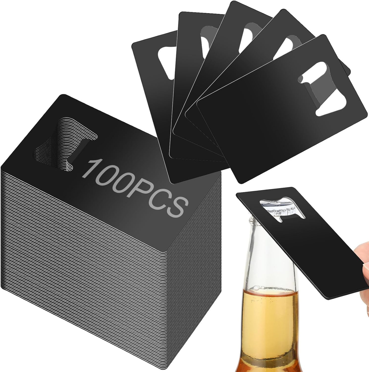 100 Pcs Stainless Steel Card Bottle Openers Bulk Metal Card Beer Openers Groomsm
