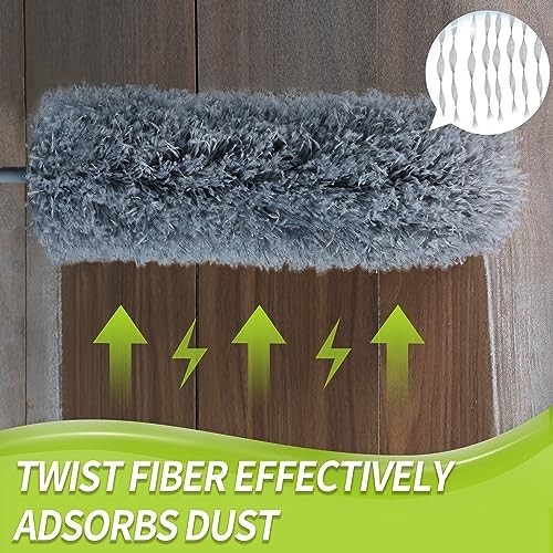 Cobweb Duster with Extension Pole & Microfiber Brush - Ceiling Cleaning Kit 100"