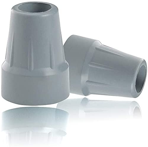 2 Pack Gray Medical Crutch Tips 7/8 Inch Replacement Feet