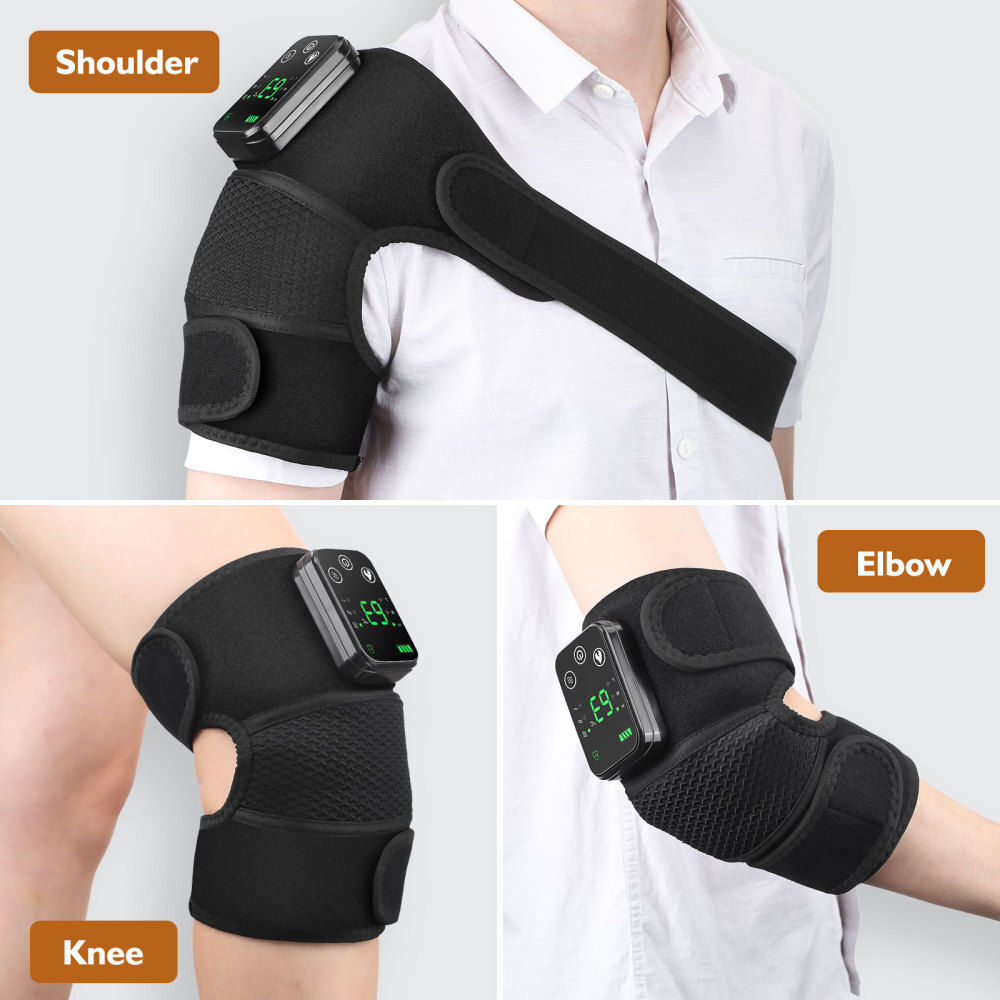 Electric Heated Knee Massager Joint Heating Vibration Pain Relief Physiotherapy