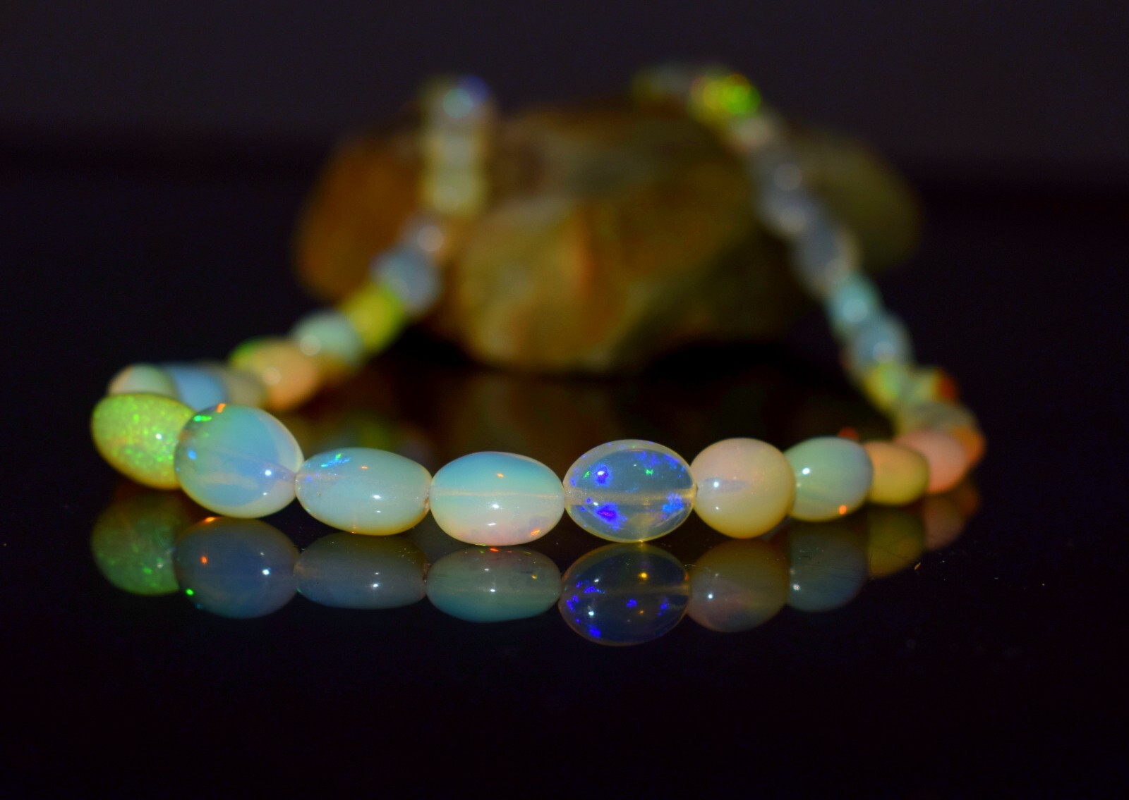 7x12mm Natural Ethiopian Opal Nuggets Fire Loose Gemstone Beads Strand 16"