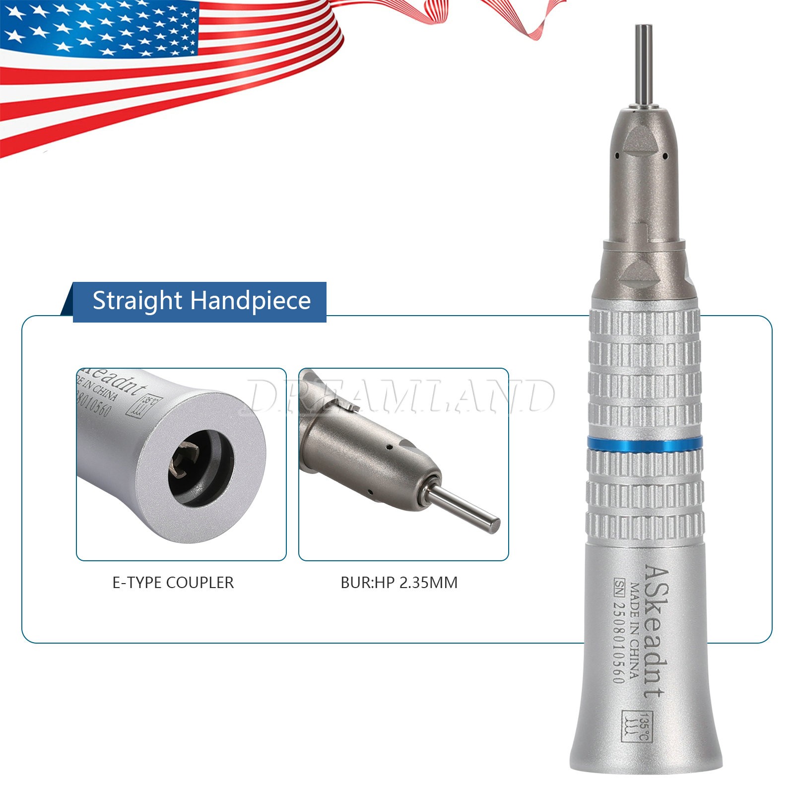 ASkeadnt Dental Slow Low Speed Handpiece Straight Nosecone HP