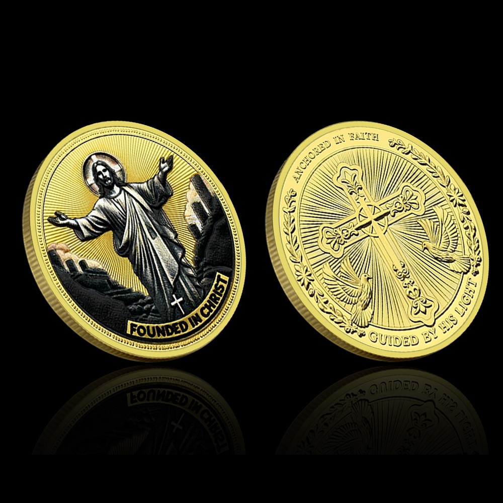 Christ Commemorative Coin Jesus Cross Christian Faith Medal Collectible Gift