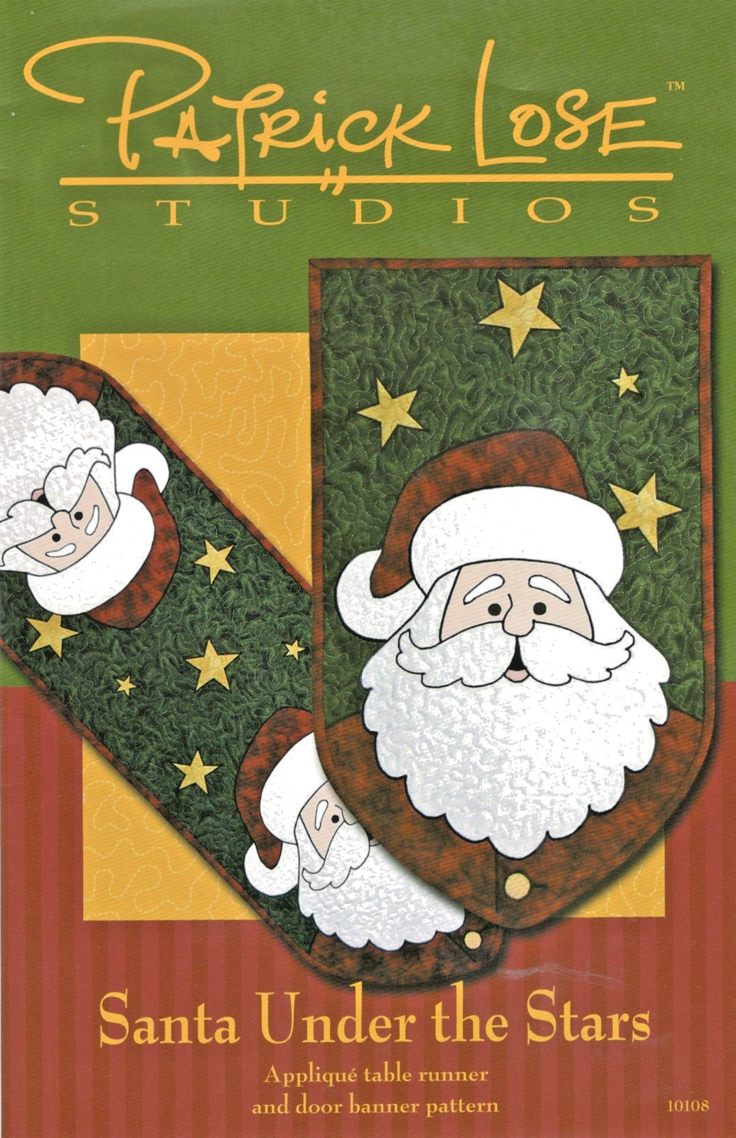 Santa Under the Stars Runner & Banner Applique Pattern by Patrick Lose 10108