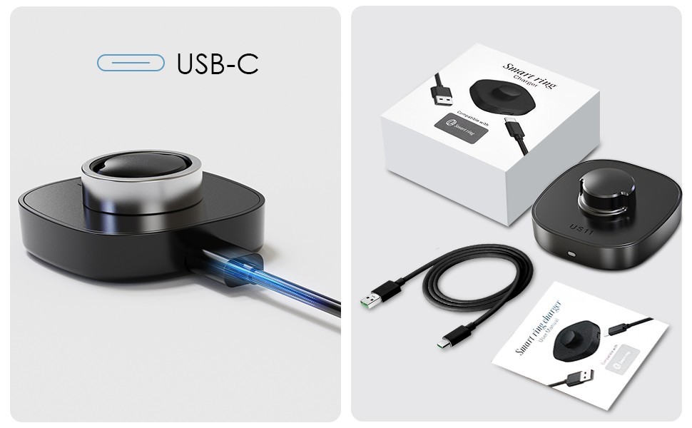 Fast Charging Dock Station for Oura Ring Gen3 Wireless Charger Base USB-C