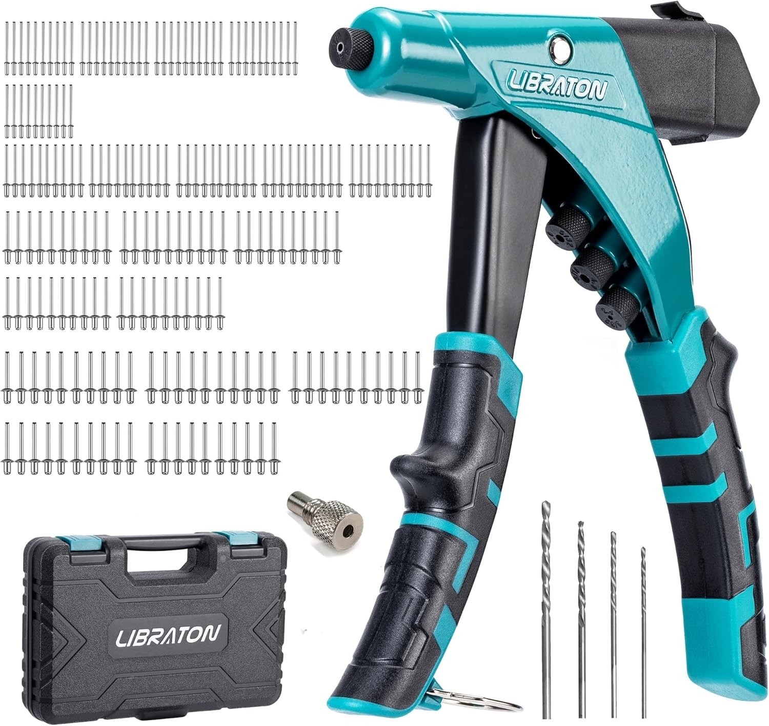 LIBRATON Professional Heavy Duty One-Handed Rivet, Riveting Set, Robust