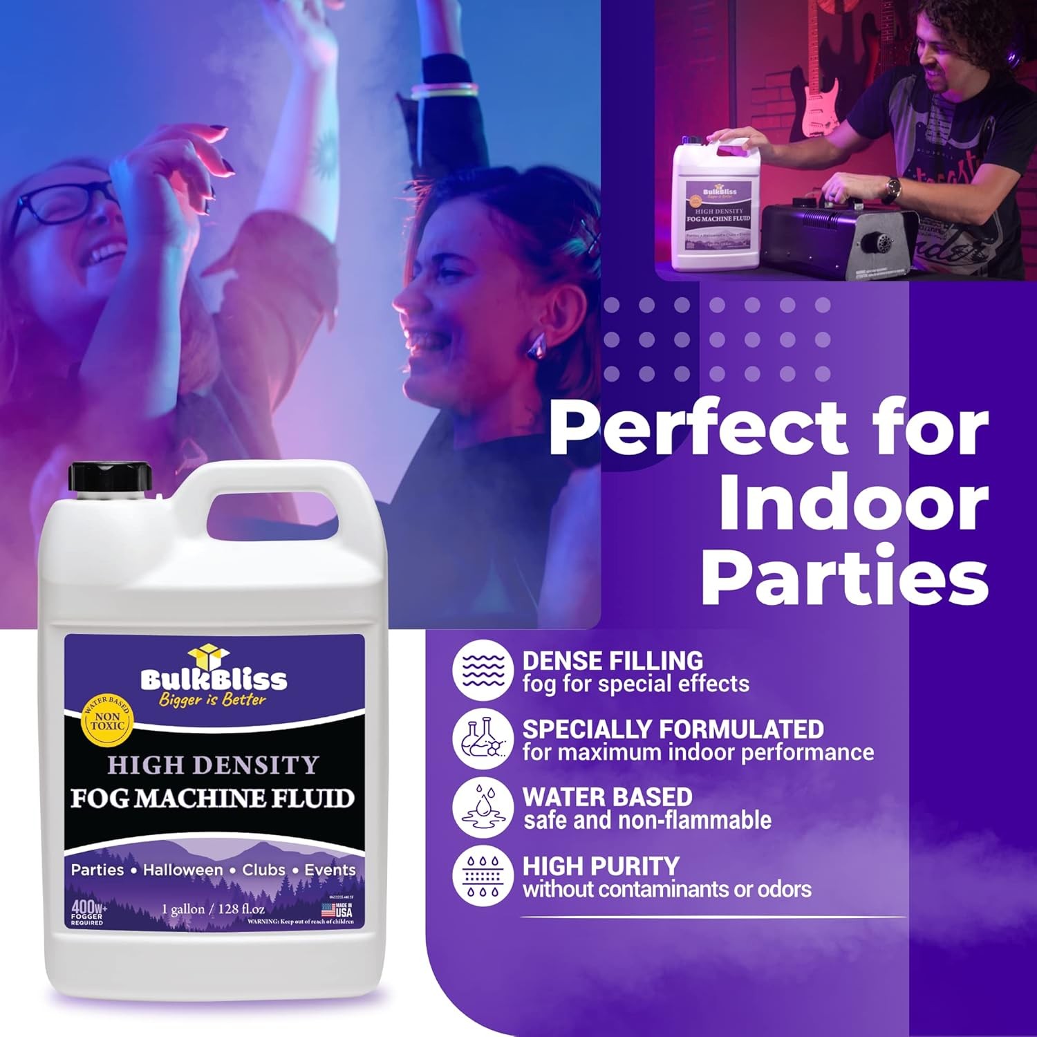 Fog Machine Fluid, Indoor Liquid Formula for Parties and Events, High 1 Quart