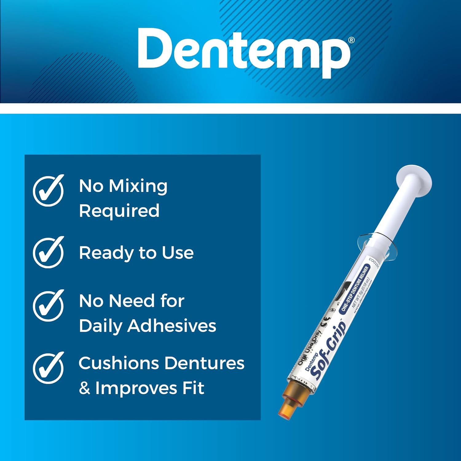 Dentemp Sof-Grip 1-Step Denture Care - 5G (1 Pack)