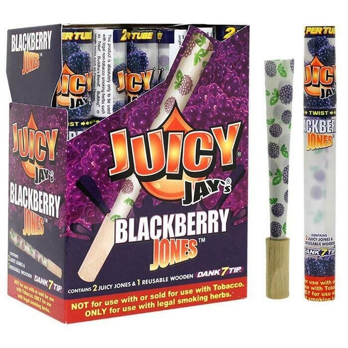 Juicy Jay's BLACKBERRY Jones 24 Pack~Sealed Box with Dank 7 tip in each tube