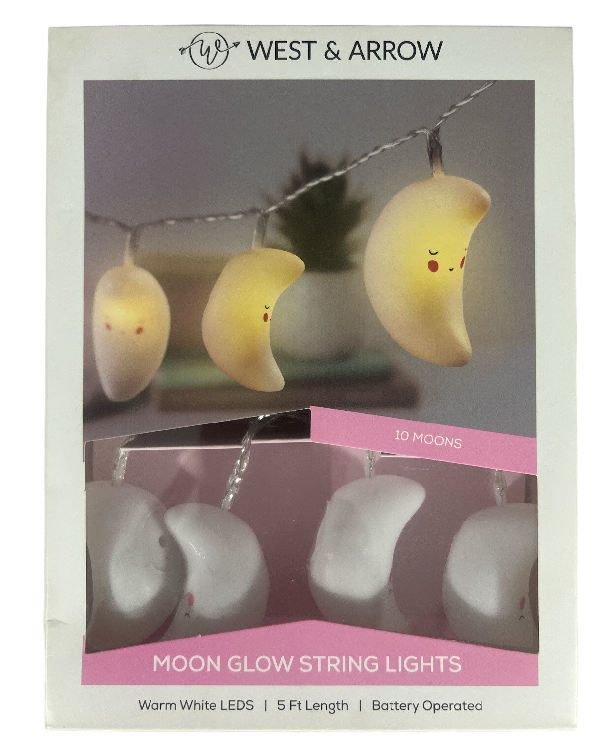 West & Arrow Floral String Lights - 8.5ft Length 10 LEDs Warm White